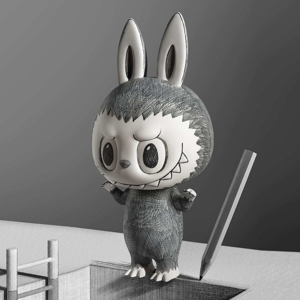 Labubu Stunning MEGA 400% Sketch Collectible Figure